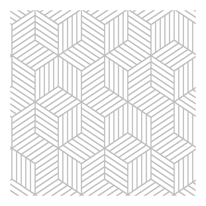 RoomMates Stripped Hexagon Peel & Stick Wallpaper, Grey