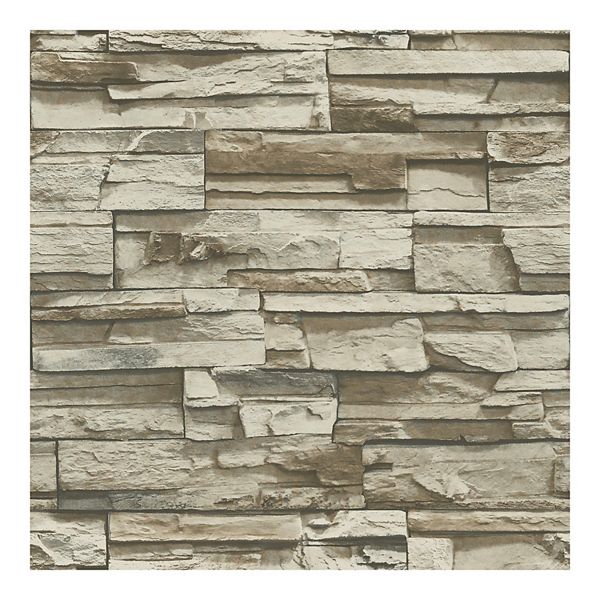 RoomMates Stacked Faux Stone Peel & Stick Wallpaper