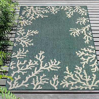 Liora Manne Carmel Coral Border Indoor Outdoor Rug