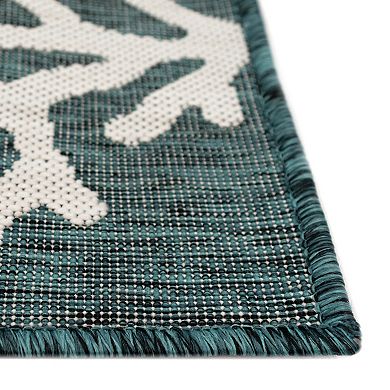 Liora Manne Carmel Coral Border Indoor Outdoor Rug