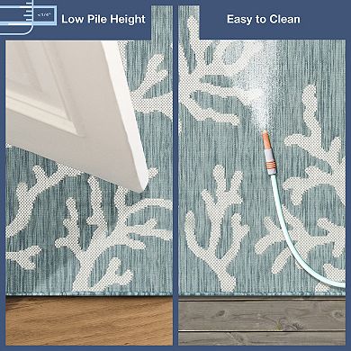 Liora Manne Carmel Coral Border Indoor Outdoor Rug