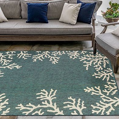 Liora Manne Carmel Coral Border Indoor Outdoor Rug