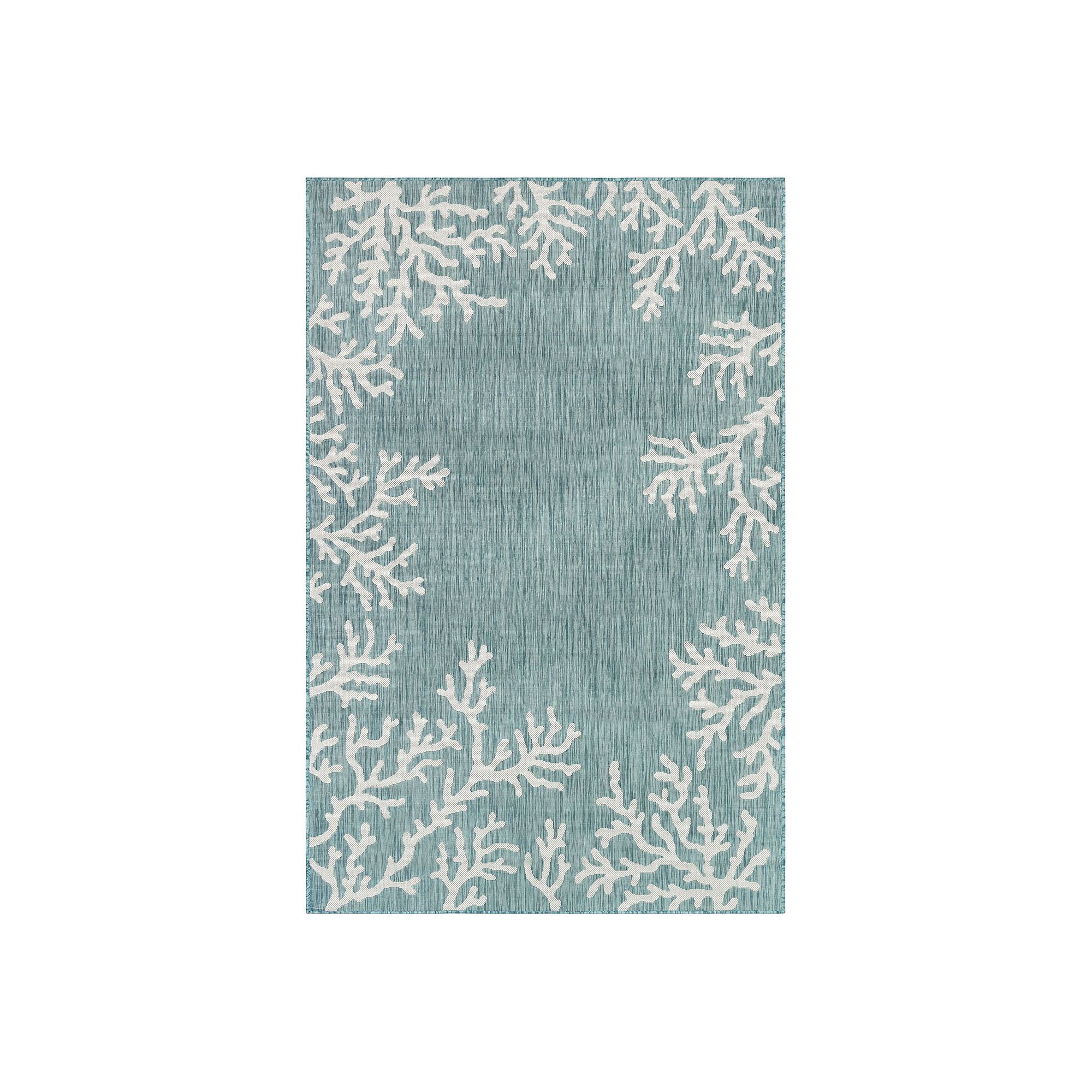 Liora Manne Carmel Coral Border Indoor Outdoor Rug, Blue