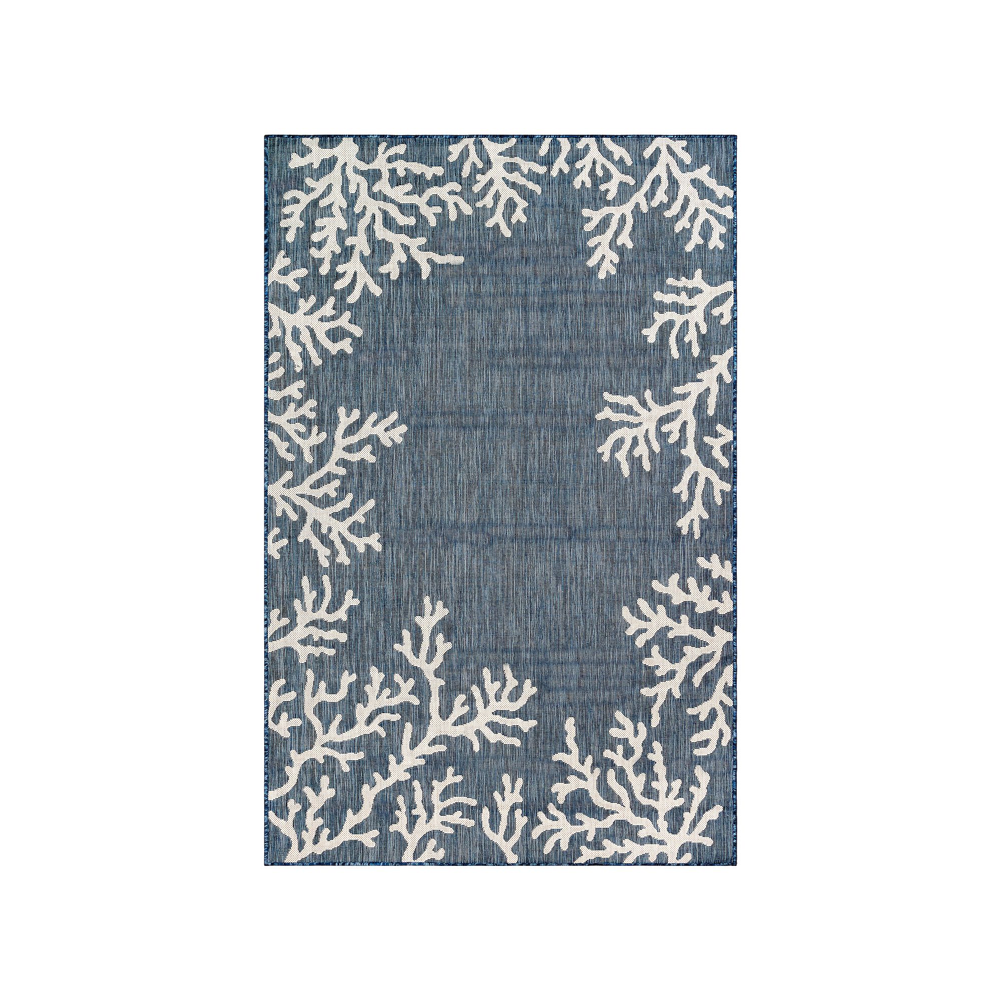 Liora Manne Carmel Coral Border Indoor Outdoor Rug, Blue