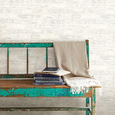 RoomMates Stuccoed Faux Brick Peel & Stick Wallpaper