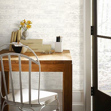 RoomMates Stuccoed Faux Brick Peel & Stick Wallpaper
