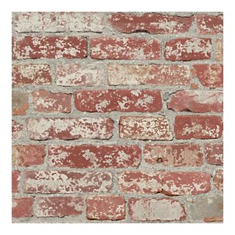 RoomMates Stuccoed Faux Brick Peel & Stick Wallpaper