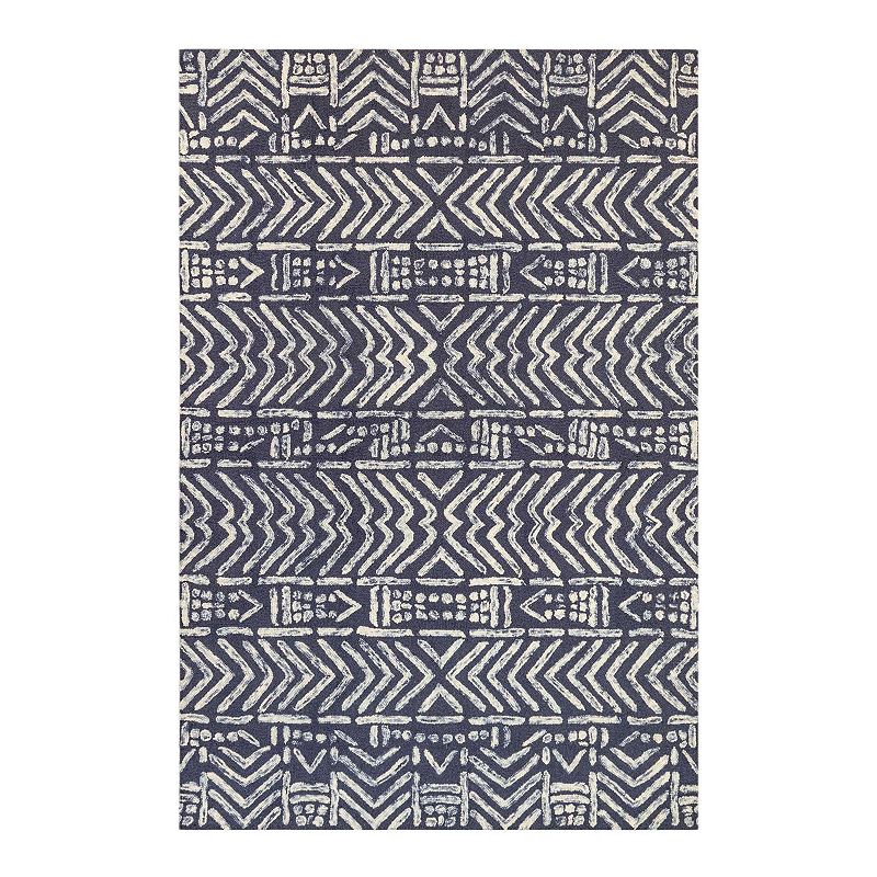 Liora Manne Cyprus Batik Wool Rug, Blue, 7.5X9.5 Ft