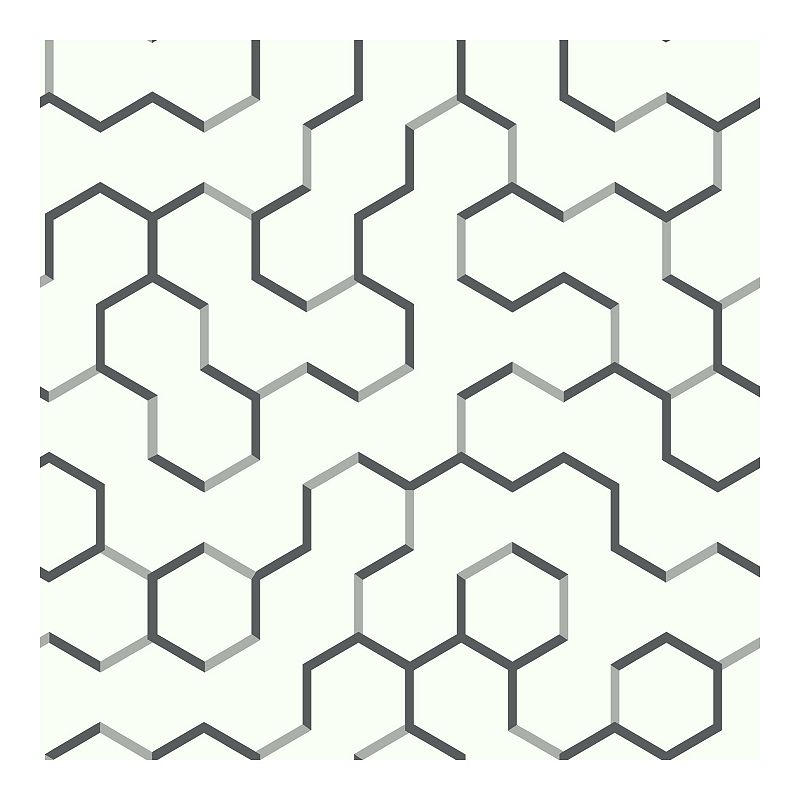 RoomMates Open Geometric Peel & Stick Wallpaper, Black