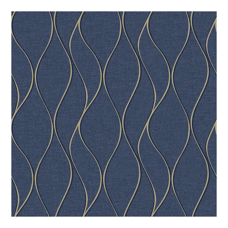 RoomMates Wave Peel & Stick Wallpaper, Blue