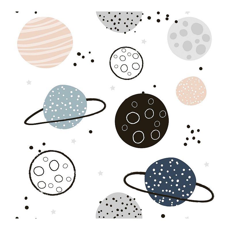 RoomMates Colorful Planets Peel & Stick Wallpaper, Beig/Green