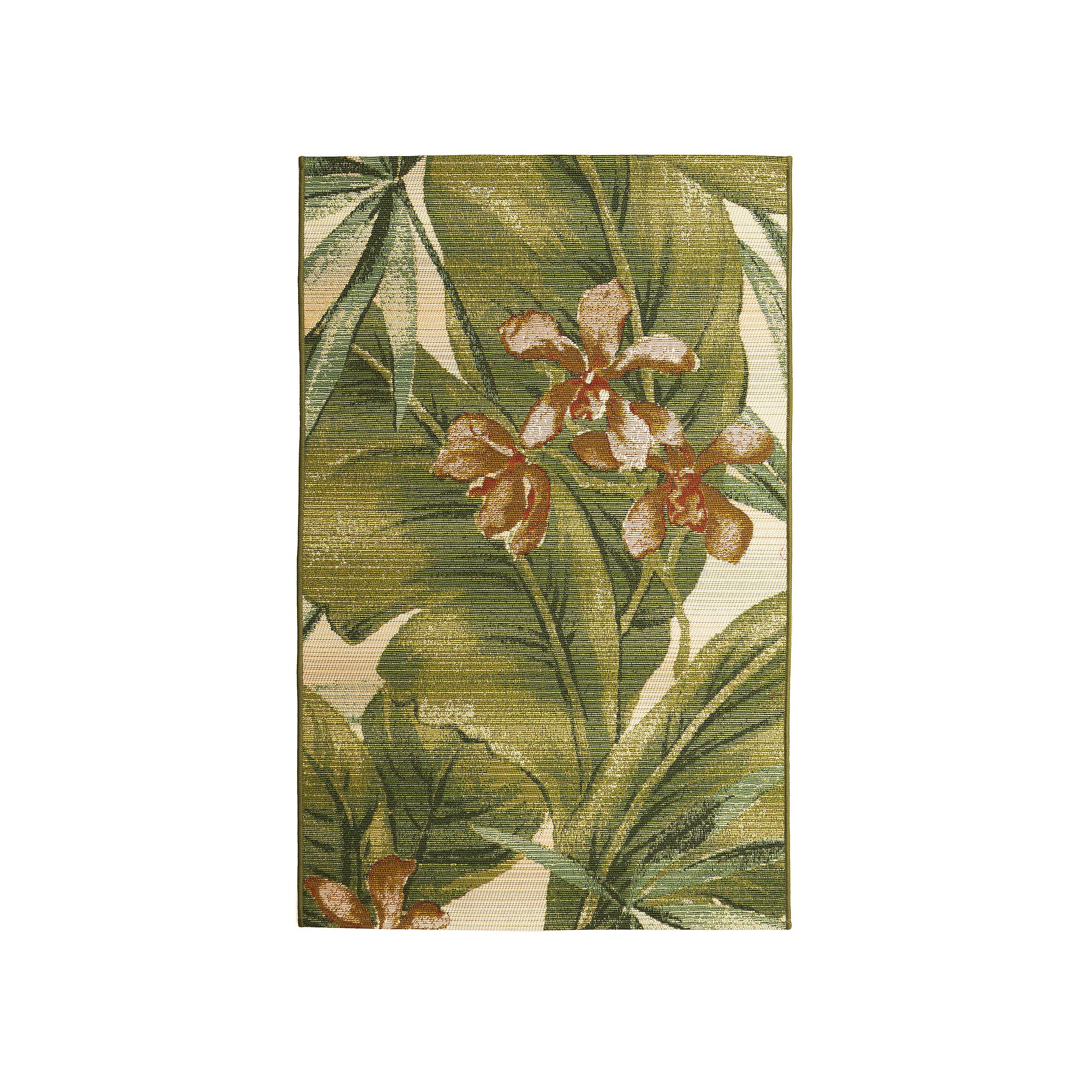 Liora Manne Marina Tropical Leaf Indoor Outdoor Rug, Ivory