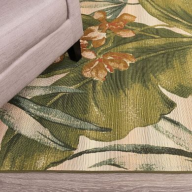 Liora Manne Marina Tropical Leaf Indoor Outdoor Rug