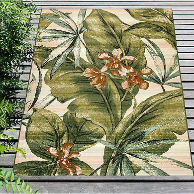 Liora Manne Marina Tropical Leaf Indoor Outdoor Rug