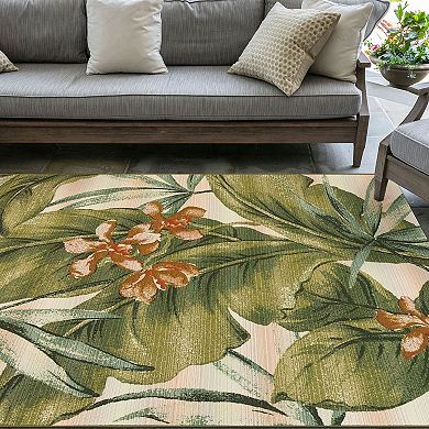 Liora Manne Marina Tropical Leaf Indoor Outdoor Rug