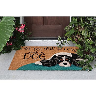 Liora Manne Natura Love And A Dog Coir Doormat - 18" x 30"