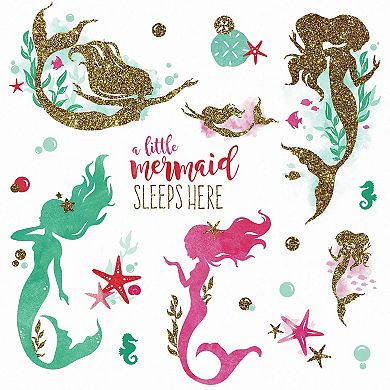 RoomMates Mermaid Glitter Wall Decals