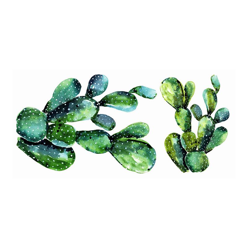 RoomMates Watercolor Cactus Wall Decals, Blue