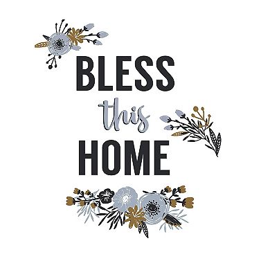 RoomMates Bless This Home Floral Wall Decal