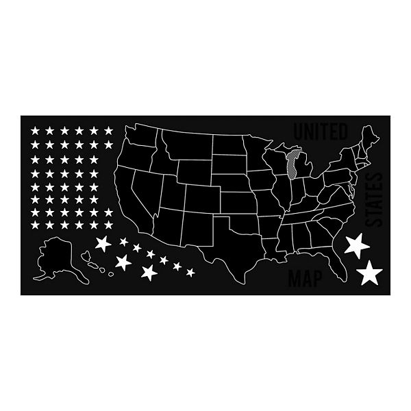RoomMates United States Map Chalkboard Wall Decal