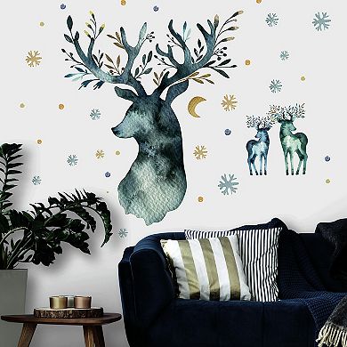 RoomMates Watercolor Winter Deer Wall Decal
