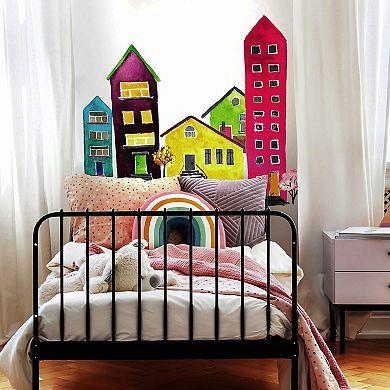 RoomMates Watercolor Village Wall Decals