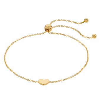 Color Romance 14k Gold Heart Lariat Bracelet
