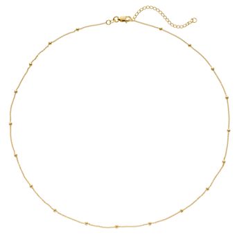 Color Romance 14k Gold Bead Station Necklace