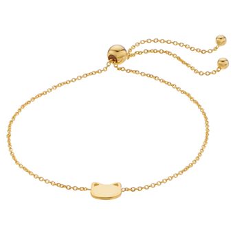 Color Romance 14k Gold Cat Charm Lariat Bracelet