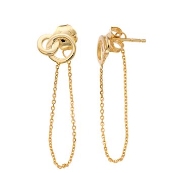 Color Romance 14k Gold Interlocking Circle Earrings