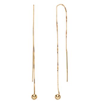 Color Romance 14k Gold Ball Threader Earrings