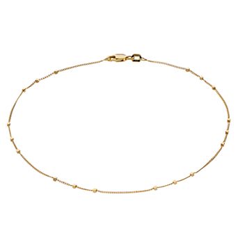 Color Romance 14k Gold Cube Bead Bracelet