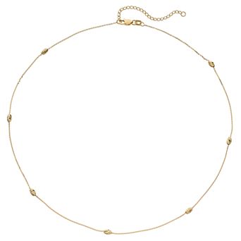 Color Romance 14k Gold Diamond-Cut Bead Necklace