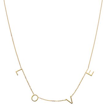 Color Romance 14k Gold "LOVE" Links Necklace