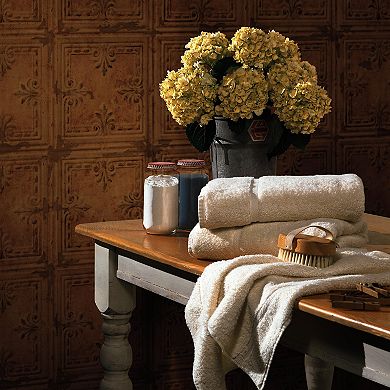 RoomMates Faux Copper Tin Tile Peel & Stick Wallpaper