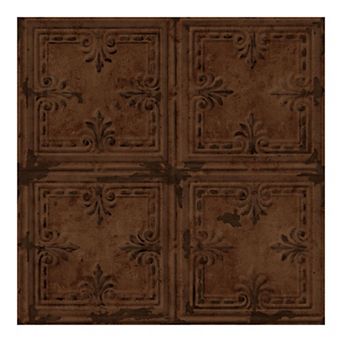 RoomMates Faux Copper Tin Tile Peel & Stick Wallpaper
