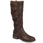 Journee Collection Womens Carly Extra Wide Calf Stacked Heel Riding Boots