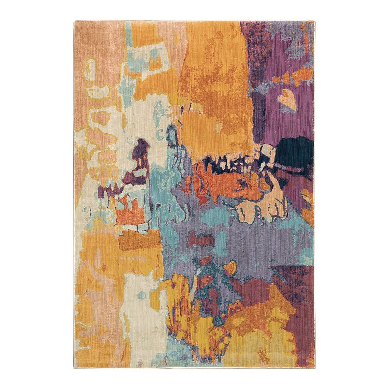 StyleHaven Xenia Artist Abstract Rug, Orange, 8X11 Ft