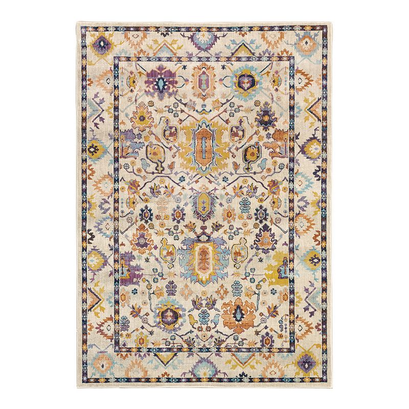 StyleHaven Xenia Vintage Bohemian Rug, Beig/Green, 5X7.5 Ft