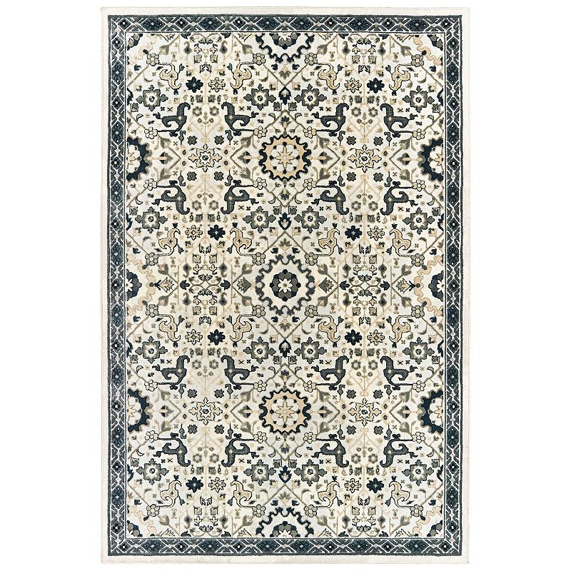 StyleHaven Brody Textured Oriental Rug, White, 10X13 Ft