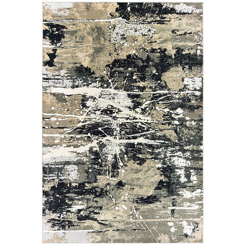 StyleHaven Brody Hi-Low Textrd Abstract Rug, Black, 5.5X7.5 Ft