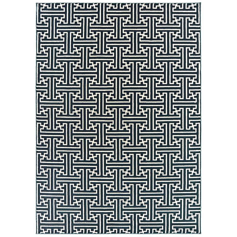 StyleHaven Brody Textured Geometric Rug, Blue, 10X13 Ft