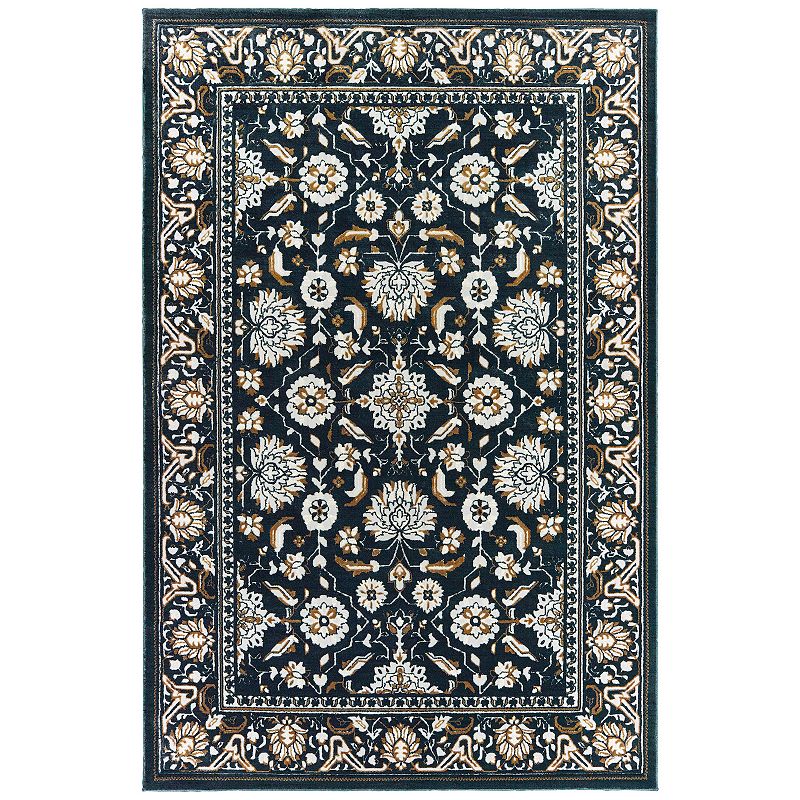 StyleHaven Brody Textured Floral Rug, Blue, 5.5X7.5 Ft