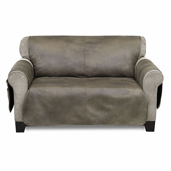 Serta Faux Leather Loveseat Slipcover, Faux Leather Slipcover