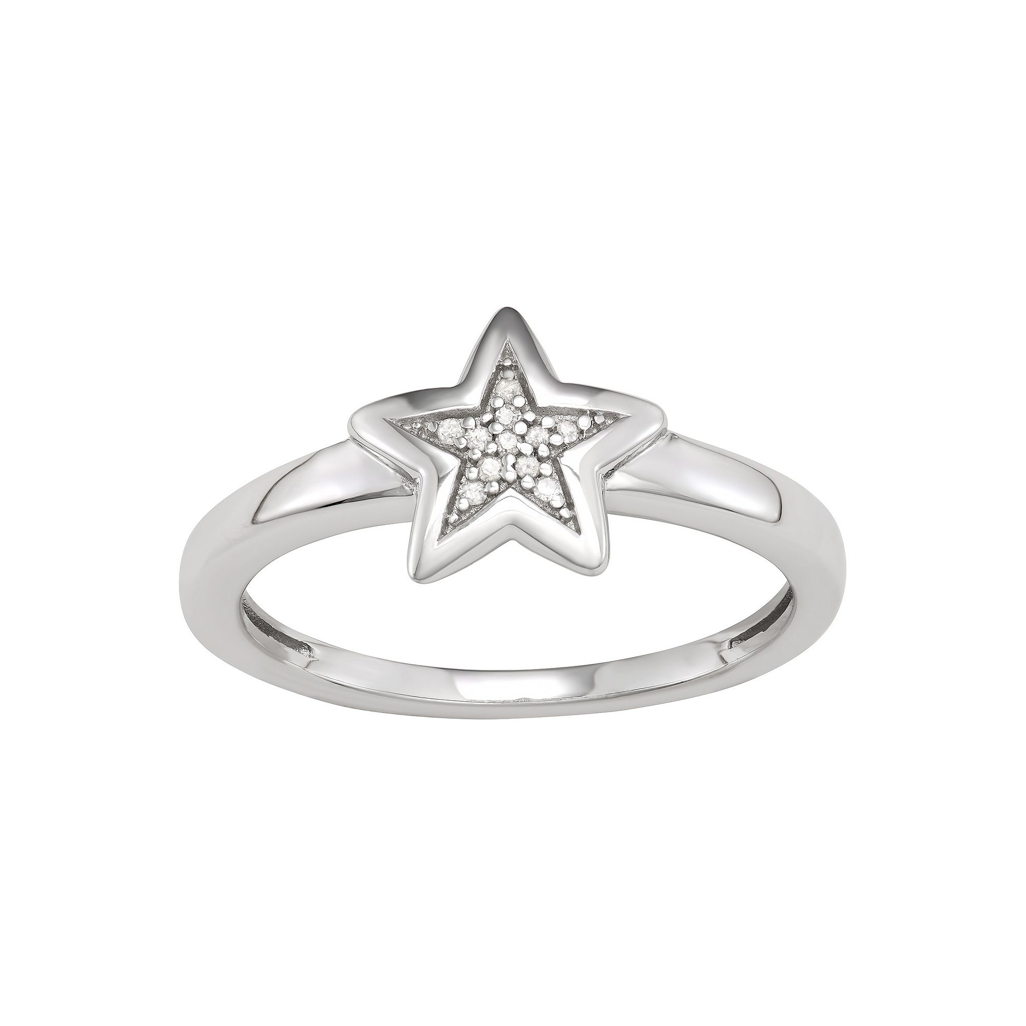 Jewelexcess Sterling Silver Diamond Accent Star Ring, Womens, Size: 5