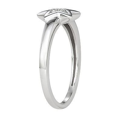 Jewelexcess Sterling Silver Diamond Accent Star Ring