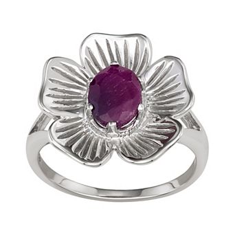 Jewelexcess Sterling Silver Ruby Ring