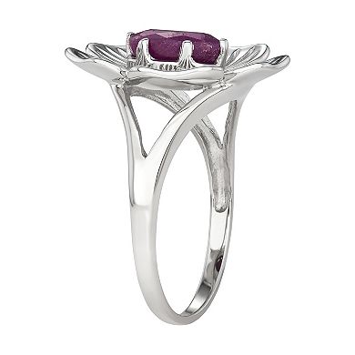 Jewelexcess Sterling Silver Ruby Ring