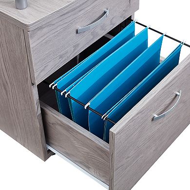 Techni Mobili Rolling File Cabinet with Glass Top