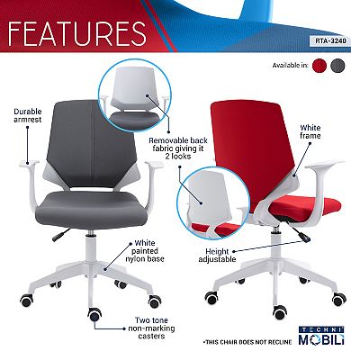 Techni Mobili Height Adjustable Mid Back Office Chair